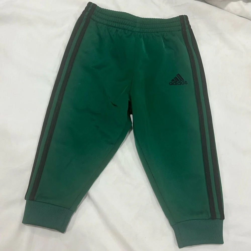adidas Kids Green and Black Rashguard Two-Piece Swim Set